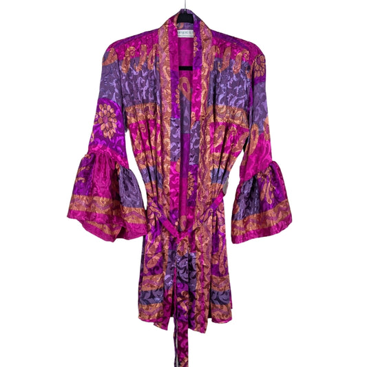 Short Flared Sleeve Up-cycled Sari Kimono