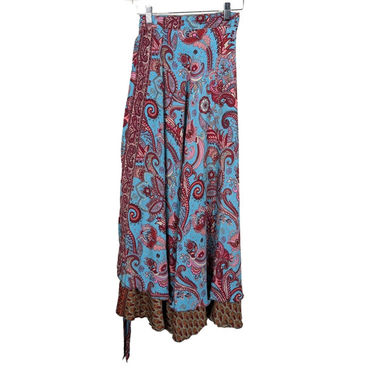 Regular/Maxi Length Up-Cycled Reversible Sari Wrap Skirt #52