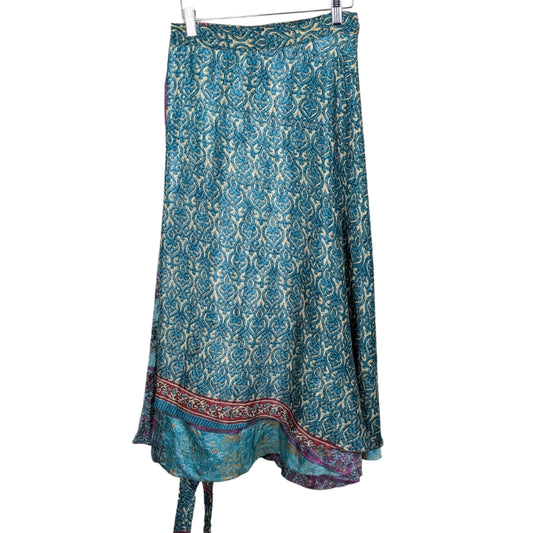 Plus/Maxi Length Up-Cycled Reversible Sari Wrap Skirt #6