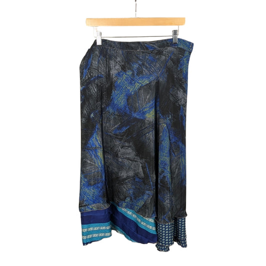 Goddess/Tea Length Up-Cycled Reversible Sari Wrap Skirt #62