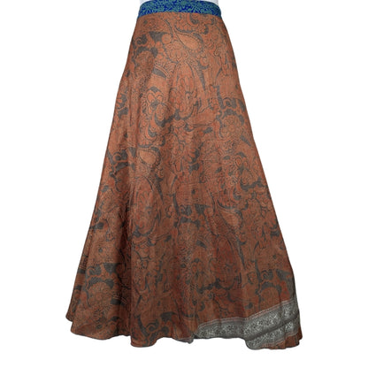 Regular/Maxi Length Up-Cycled Reversible Sari Wrap Skirt #31