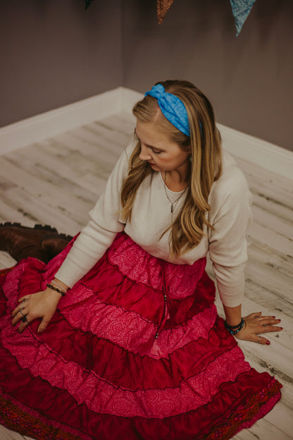 Up-cycled Stretchy Sari Knot Headband