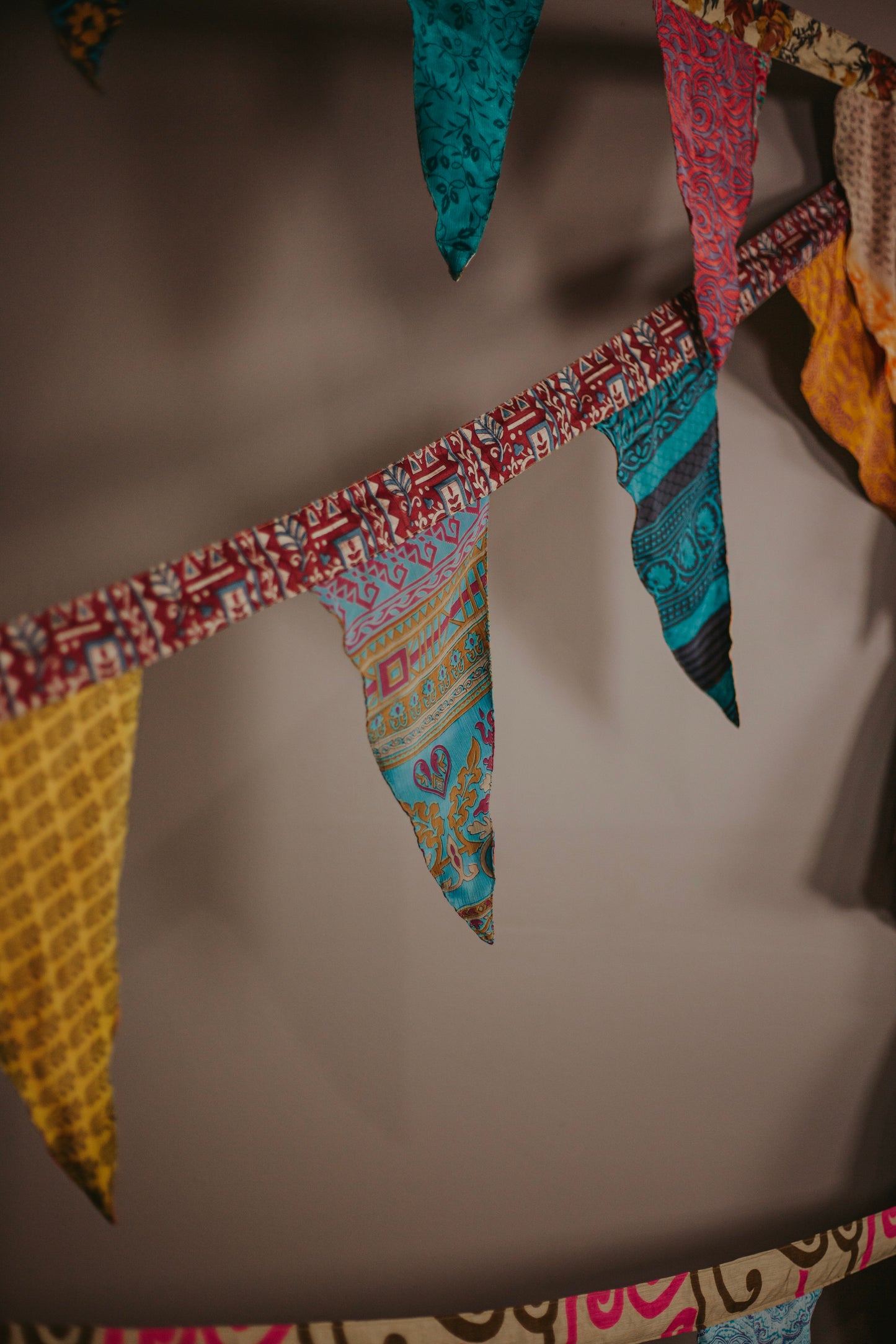 16 foot Reversible Up-cycled Sari Bunting