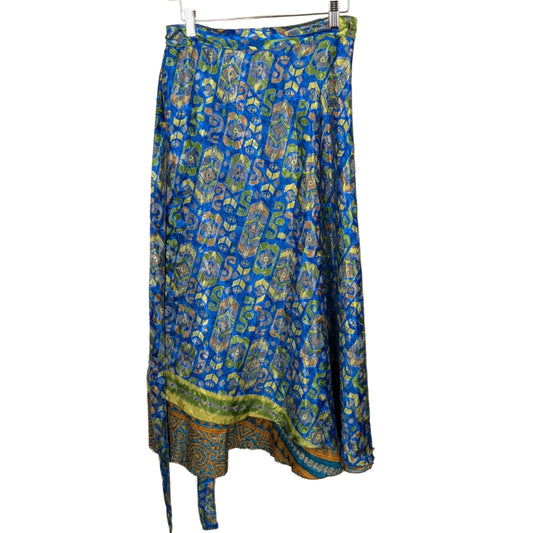 Plus/Maxi Length Up-Cycled Reversible Sari Wrap Skirt #12