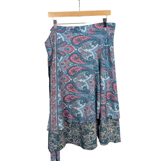 Goddess/Tea Length Up-Cycled Reversible Sari Wrap Skirt #59