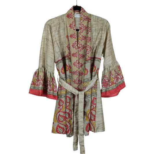 Short Flared Sleeve Up-cycled Sari Kimono