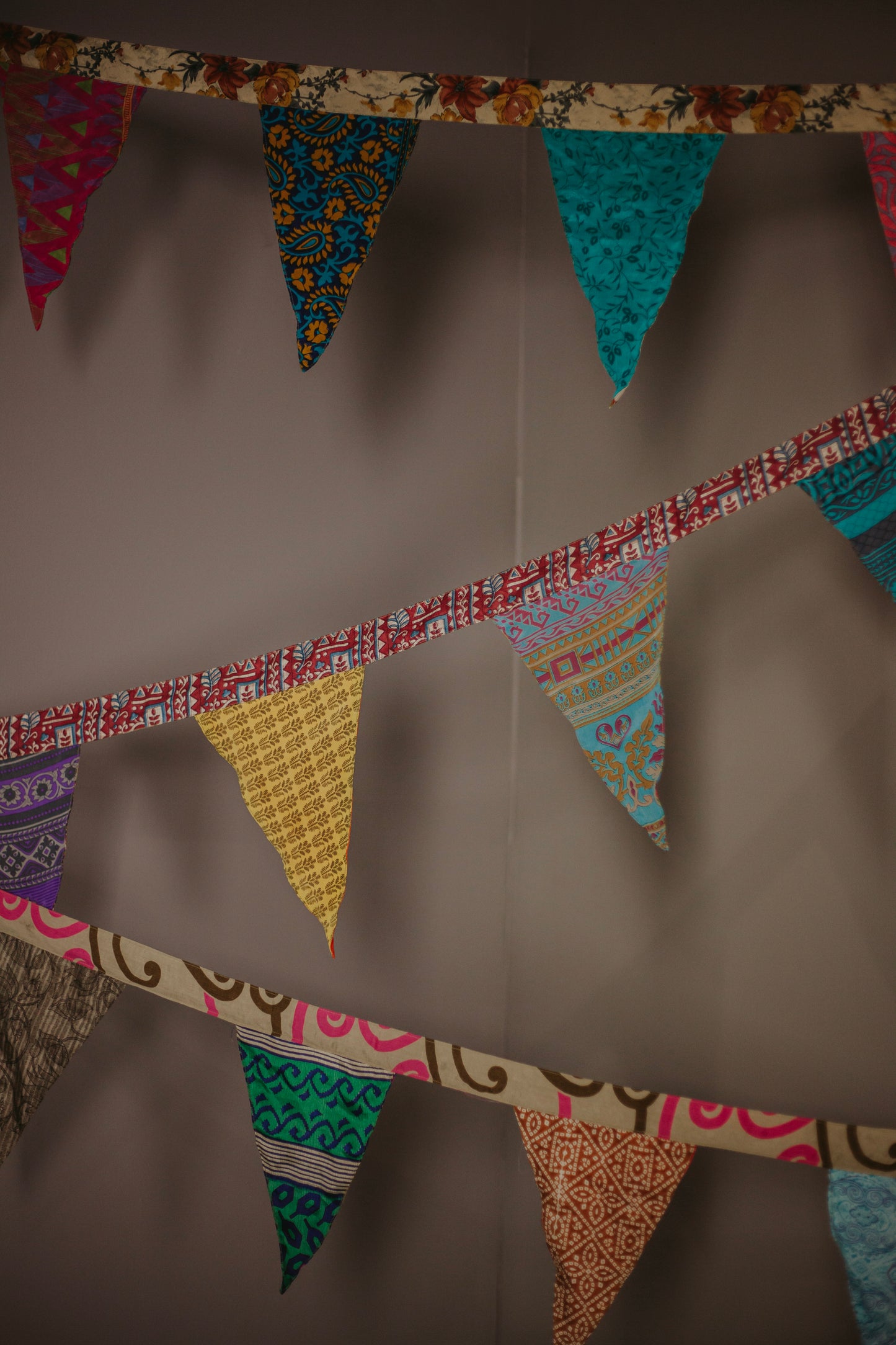 16 foot Reversible Up-cycled Sari Bunting