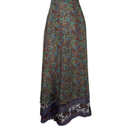 Regular/Maxi Length Up-Cycled Reversible Sari Wrap Skirt #46