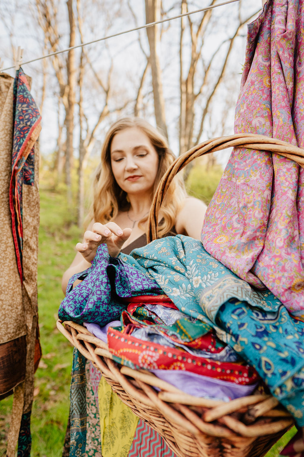 Plus/Tea Length Up-Cycled Reversible Sari Wrap Skirt #91